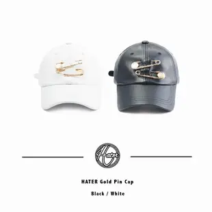 Hater Snapback【HU141~142】 Gold Pin Cap 別針老帽 - 黑/白 皮革 鴨舌帽