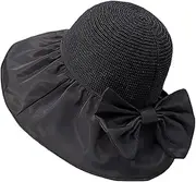[Fiunkes] Packable Sun Hats for Women, Wide Brim Beach Hat UV Protection Straw Hat Foldable Summer Fashion Bucket Hats