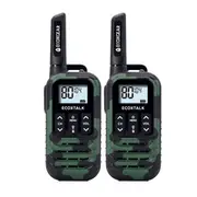 EcoXGear ECOXTALK EXG50 500mW Compact Handheld UHF Radio Twin Pack, Green Camo