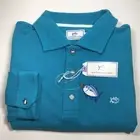 Southern Tide men's long sleeve Skipjack polo Shirt - Medium - Cool Breeze Blue