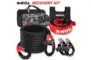 X-BULL Recovery Kit 4X4 Off-Road Kinetic Rope Snatch Strap Winch Damper 4WD13PCS
