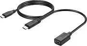 JSADZKJ Type C Charger Adapter Cable USB C OTG Sound Card Adapter Cable 2 in 1 USB C Audio Y Splitter Cable,Support Mobile Phone Sound Card Microphone for Live Streaming 3.28Ft/1M