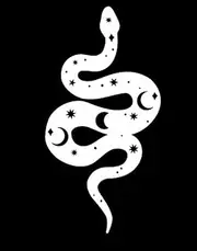 Celestial Snake Stars Moon MKR Decal Vinyl Sticker |Cars Trucks Vans Walls Laptop| White | 7.3 x 3.8 in|MKR2354