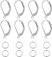 925 Sterling Silver Leverback French Earring Hooks Hypoallergenic Earring Hooks Earring Backs with Jump Rings Set Dangle Earring Hooks Sterling Silver Findings Earring Supplies for Jewelry Making
