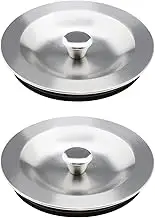 ECSiNG 2PCS Kitchen Sink Drain Stopper 90mm 304 Stainless Steel Sealing Lid Sink Plug with Rubber Seal for 110mm Diameter Kitchen Sink Drain Hole