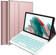 Galaxy Tab A 10.1 2019 Backlit Keyboard Cover SM-T510 SM-T515 SM-T517, 7 Colors Backlit Detachable Wireless Bluetooth Keyboard Cover for Samsung Galaxy Tab A 10.1 Inch 2019,Rose gold1
