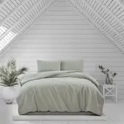 Ardor Boudoir Quilt Cover Set Luxe Preston Embossed Pale Green