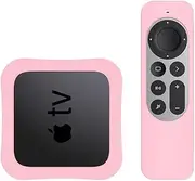TV Box Case/Remote Case for Apple TV 4K Siri Remote 3rd Gen 2022, Protective Cover (Pink)