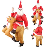 在飛比找蝦皮商城精選優惠-【FY】圣誕節搞笑親子裝扮服裝道具服麋鹿馴鹿騎鹿圣誕老人充氣