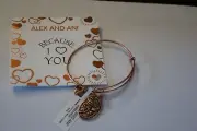 Alex and Ani Because I Love You Mom II Rose Gold Tone Expandable Bracelet