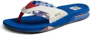 Reef Fanning Flip Flops Mens 11 Patriotic Red White Blue USA Sandal