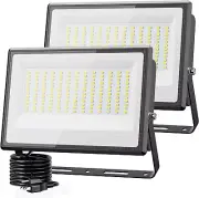 Modern 2 Pack 150W LED Flood Light - Daylight White, Adjustable & Waterproof