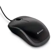 Verbatim USB Silent Corded Optical Mouse - Wired Noiseless Silent Click Computer