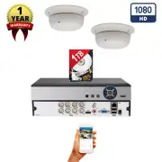 8 Channel H264 H265 DVR with 1TB 2x 1080p Smoke Detector typ AHD Security Camera