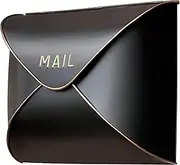 NACH Envelope Wall Mount Mailbox, Small Metal Mailbox, Black and Copper, MB-6941S, 11x5x8.75 Inches
