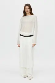 Aperture Lace Midi Dress in Cream - CAMILLA AND MARC® C&M