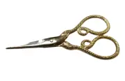 Vintage Style Scissors "Snake" Design Gold Finish 100 mm (4")