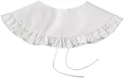 [STKARCV] White Shawl For False Fake Collar For Women Ruffled Trim Detachable Half Shirt Lapel Blouse