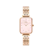Daniel Wellington Quadro Lumine 20x26 5-Link Rose Gold & Mother of Pearl Pink Watch