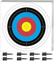 30 PCS Archery Targets Paper, Arrow Practice Paper with 8 Pack Target Nails, 10 Ring Bow and Arrow Targets for Hunting & Shooting, Target Practice Accessories, 40cm x 40cm