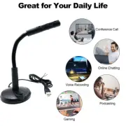 Computer Mini Condenser Microphone USB Stand Recording Mic For Desktop Laptop US