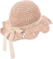 [LIFKOME] Hat Beach Hat Youth Cowboy Hat Sun Hats Sun Hats for Farmer Hat Outdoor Hat Cowboy Hat Summer Hat Kid Sun Hat Straw Pink