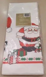 NOS Vtg Gibson Party Papers Soft Crepe Table Cover Tablecloth 60x102 Christmas