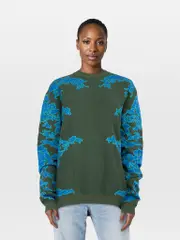 Blue Floral Knit Jumper