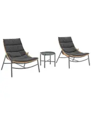 Manhattan Comfort Sunset Modern 3pc Patio Conversation Set
