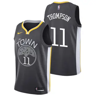 Nba 熱壓男式黑色 The Town #11 Klay Thompson Swingman 宣言版球衣