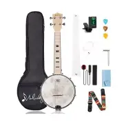 Mulucky 4-String Banjo Ukulele | 23" Maple Body with Bag, Tuner, Picks & Guid...