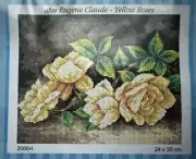 Printed needlepoint tapestry Canvas yellow roses Orchidea 2666 24x30 cm