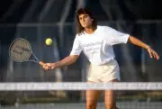 Tennis player Gabriela Sabatini of Argentina practice prior to Tennis 1988 Photo