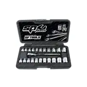 SP Tools 23Pcs 1/4" Drive Socket Set - Low Profile Stubby Metric / SAE Cr-V