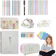 Bible Tabs, Writable Book Index Tabs Set, Sticky Notes, Multicolor, Highlighters Pens and Decals, for School, Home, Church, Family Travel, Journaling, Devotional Use