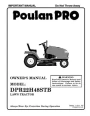 Owner’s Manual PoulanPro Lawn Tractor/Riding Mower - Model DPR22H48STB