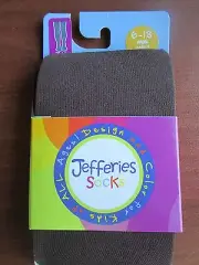 Jefferies Socks Little Girls' Toddler Pima Cotton Blend Solid Tights 6-18 M Brwn