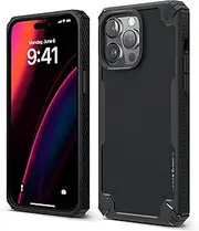 [elago] Armor Case Compatible with iPhone 14 Pro Max Case (6.7"), US Military Grade Drop Protection, Heavy-Duty Protective Case, Carbon Fiber Texture, Tough Rugged Design,Shockproof Bumper Cover(Black)