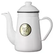 Kalita Japanese Enamel Coffee Pot 1000ml White #52125 | Drip Kettle Teapot Retro