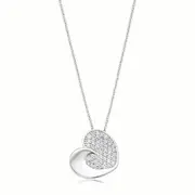 Sterling Silver Cubiz Zirconia Heart Pendant