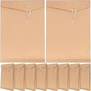 HYTROVE Paper Envelope File Holder String Tie Closure String Envelopes for Document Storage A4 Size