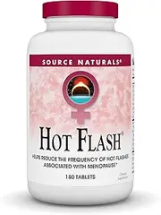 Source Naturals Hot Flash Premenopausal & Menopausal Symptom Support - Plant-Based, Herbal Relief with Black Cohosh, Soy, Don Quai & Chaste Tree - 180 Tablets