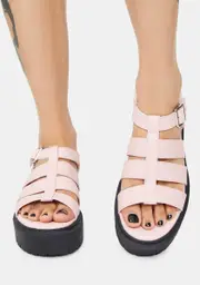 Blush Met Someone Platform Gladiator Sandals