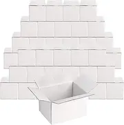Peohud 40 Pack Small Cardboard Boxes, 6 x 4 x 4 inches Mailing Boxes, Corrugated Packing Shipping Storage Carton Box, White