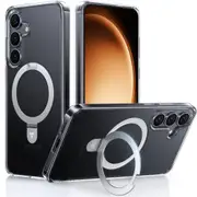 Torras Galaxy S25 5G Ostand Case - Clear MagSafe Compatible - Horizontal / Vertical & Felexible Ostand [X00FX2157]