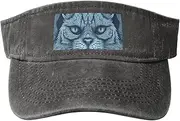 [RLDOBOFE] Sun Visor Hat Adjustable Empty Top Baseball Cap Blue cat Head Pattern Sun Hats for Women Men Sports Hats Summer Beach Cap