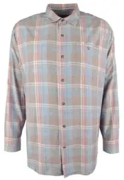 Tommy Bahama Men's Big & Tall Long Sleeve Fresno Plaid Camp Shirts 4XB Fog Grey