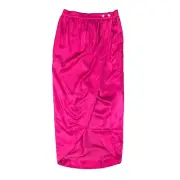 Maeve Tulip Satin Skirt Women 2 Anthropologie Pink Rose Front Split Button Front