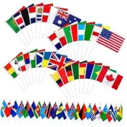 226 Countries International World Stick Flags Set Small Mini Hand Held
