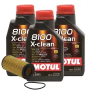 3L Motul 8100 X-CLEAN 5W40 Wix Filter Motor Oil Change Kit API SN (for: Porsche)